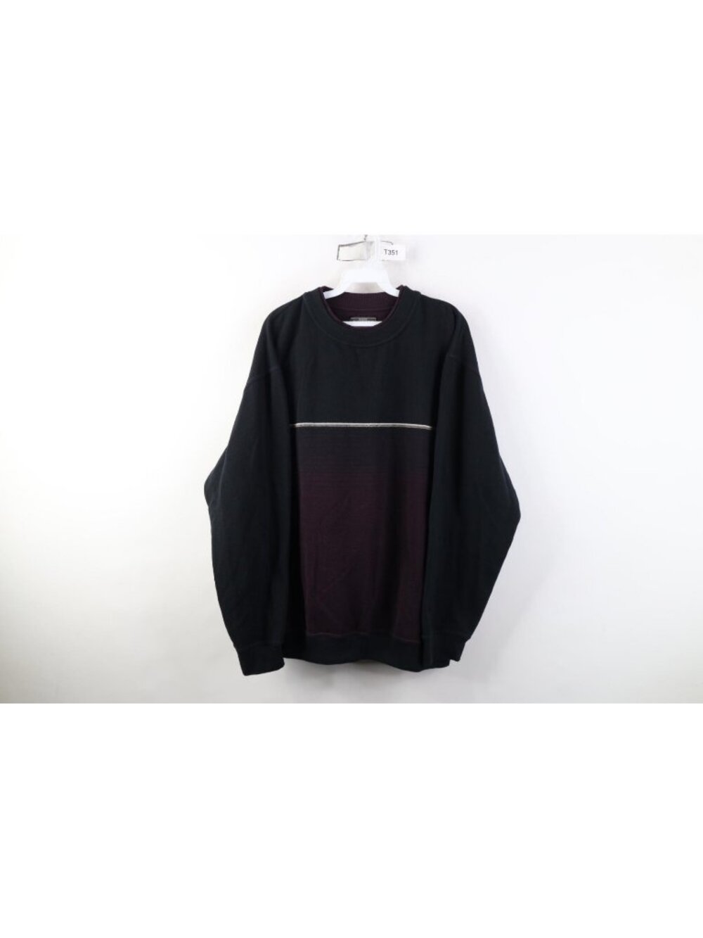 Vintage 90s Streetwear Mens Large Faded Striped Color Block Thermal Sweatshirt